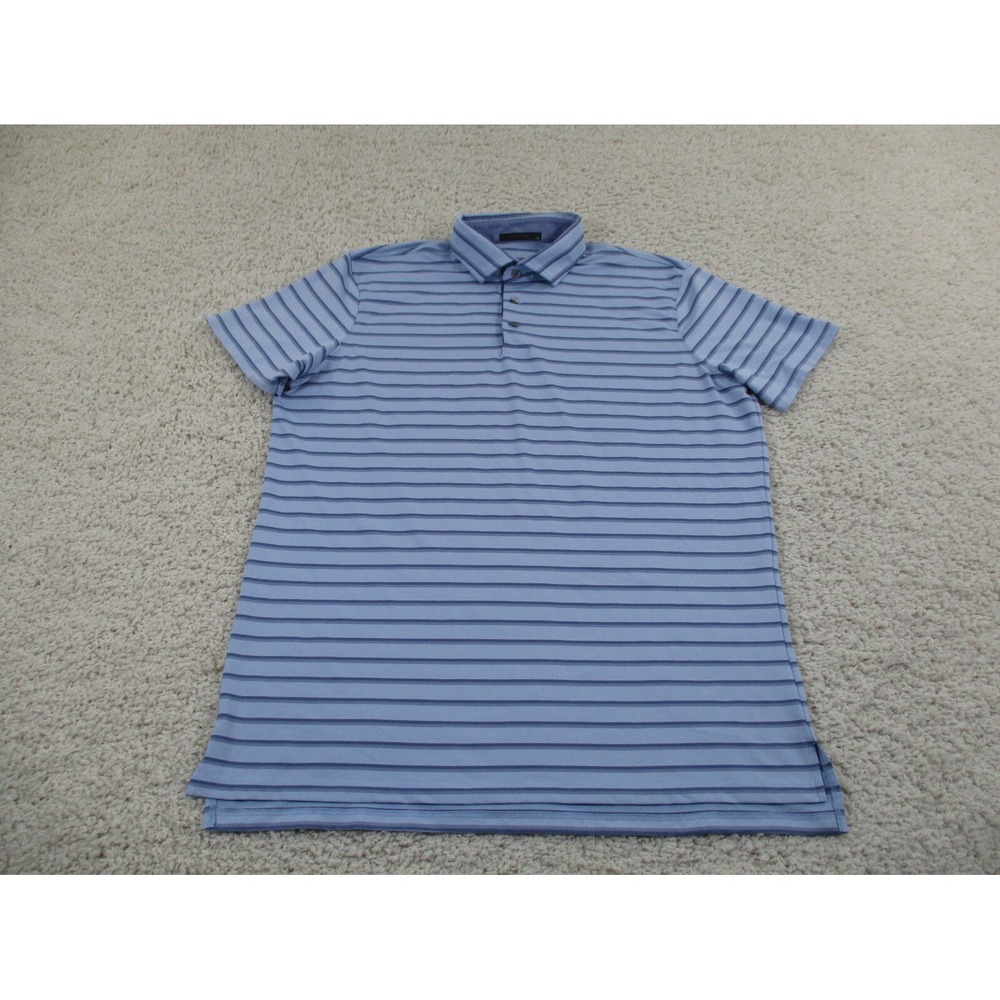 Greyson Shirt Mens Extra Large Blue Polo Golf Preppy Performance Fleur De Lis